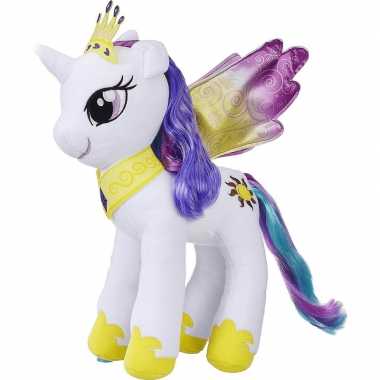Cartoon knuffels witte/paarse pony celestia my little pony